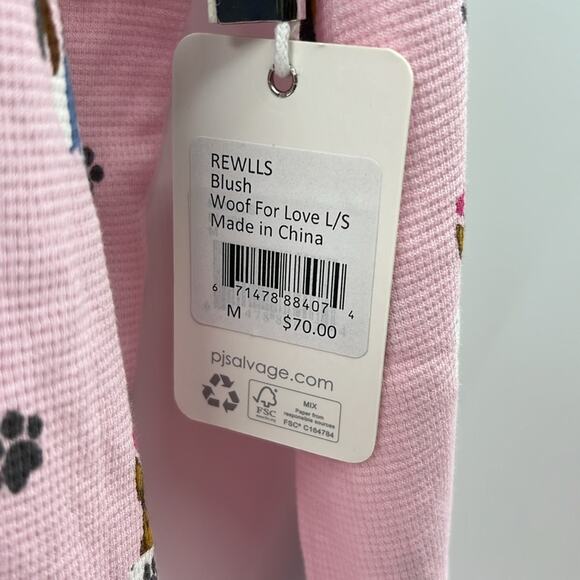 PJ Salvage Women's Woof For Love LS - Blush - Medium - New with tags - Picture 4 of 7